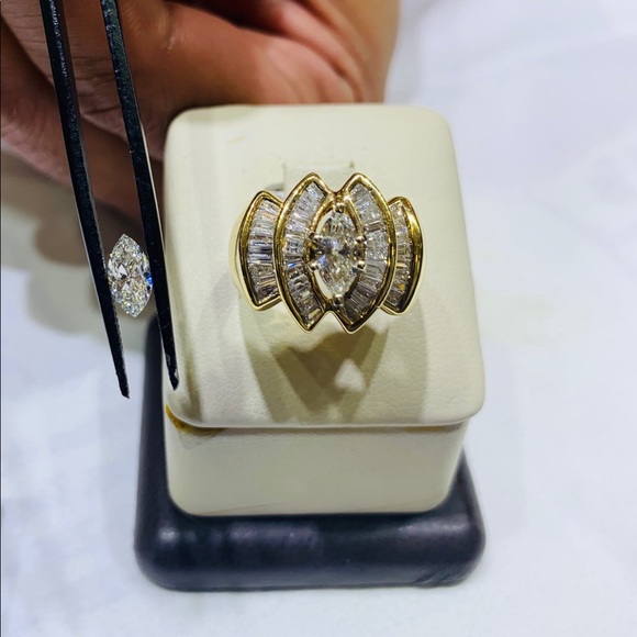 Genuine Diamond Marquise Solitare .70 amazing SIFG - Picture 3 of 7